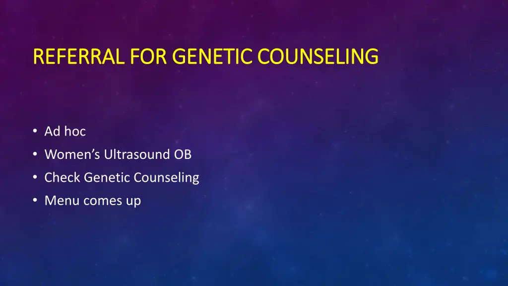 referral for genetic counseling referral