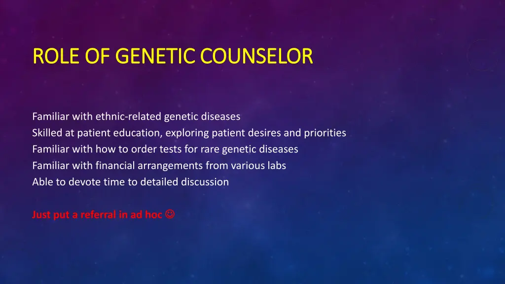 role of genetic counselor role of genetic