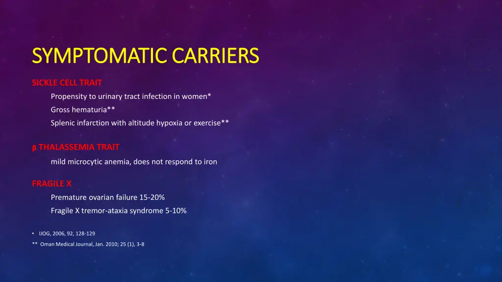 symptomatic carriers symptomatic carriers