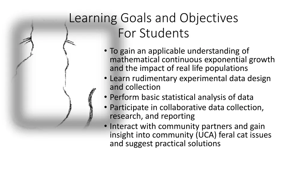 learning goals and objectives for students