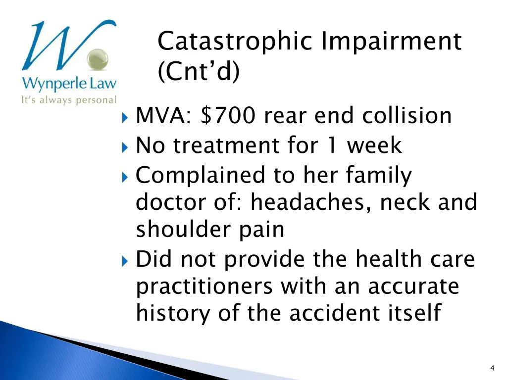 catastrophic impairment cnt d 1