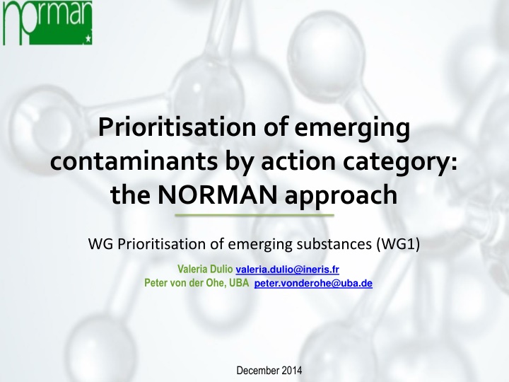 prioritisation of emerging contaminants by action