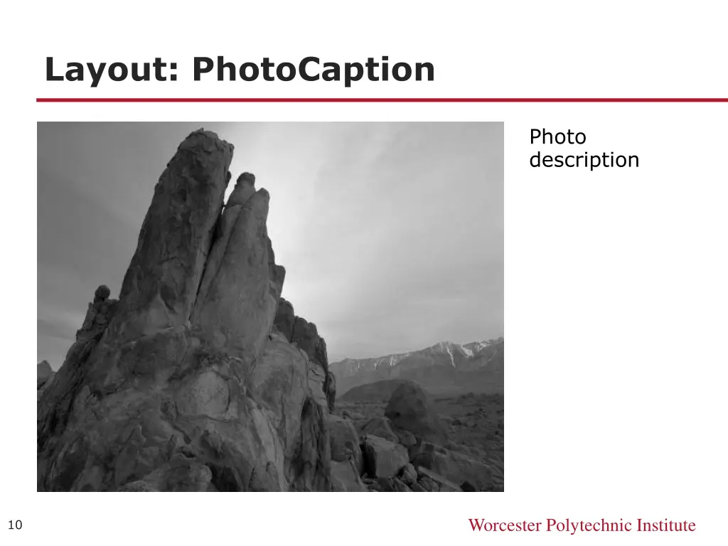 layout photocaption