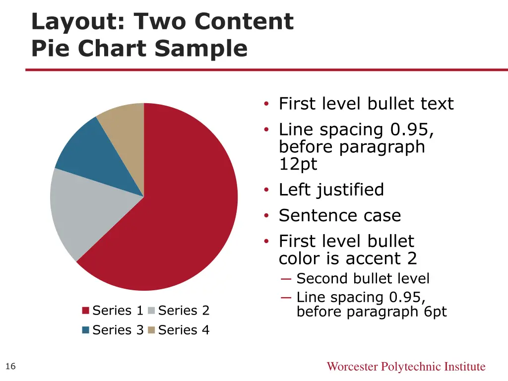 layout two content pie chart sample