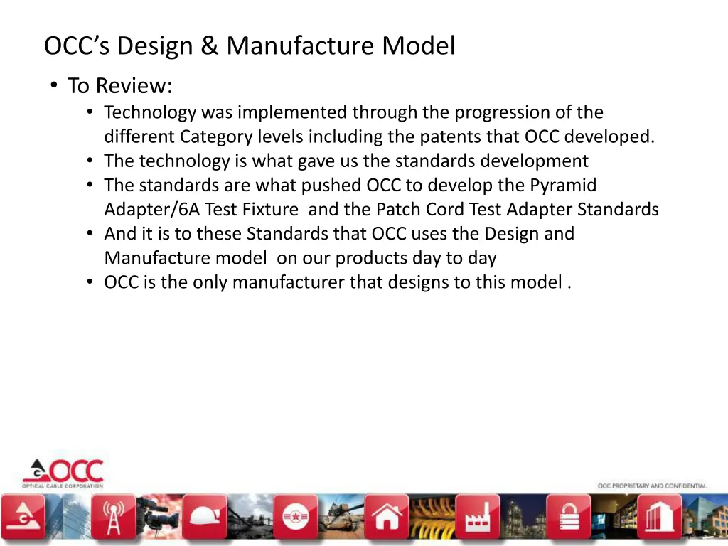 occ s design manufacture model to review