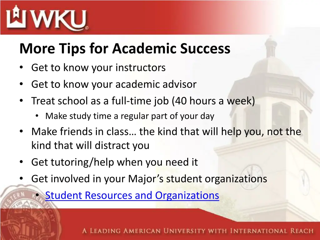 more tips for academic success get to know your