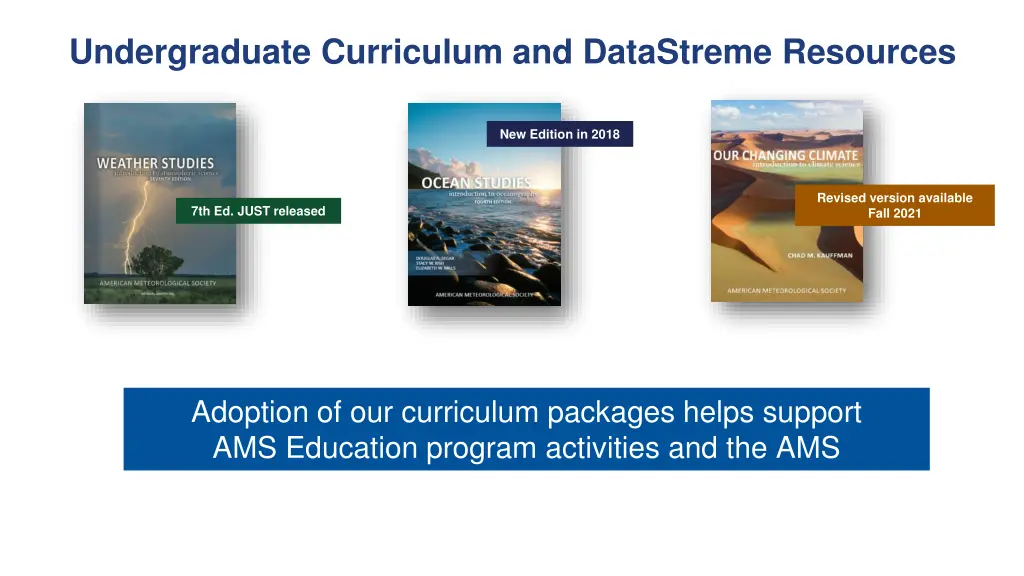 undergraduate curriculum and datastreme resources