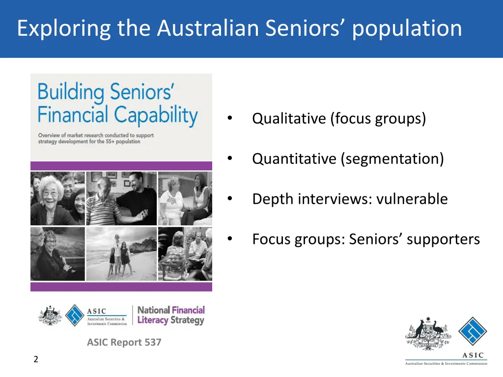 exploring the australian seniors population