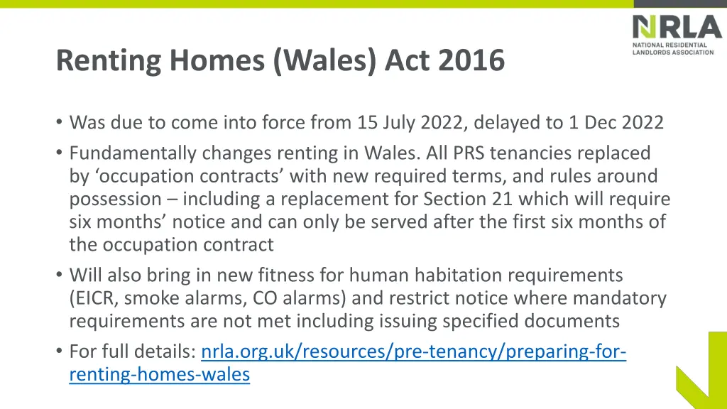 renting homes wales act 2016