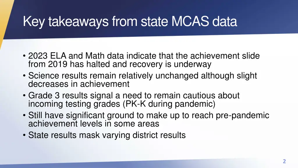 key takeaways from state mcas data