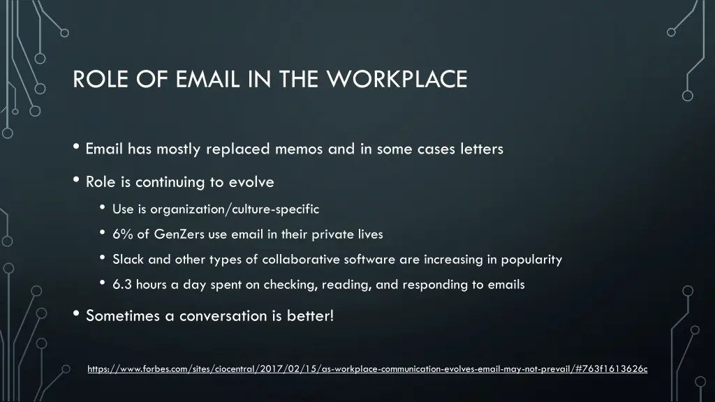 role of email in the workplace