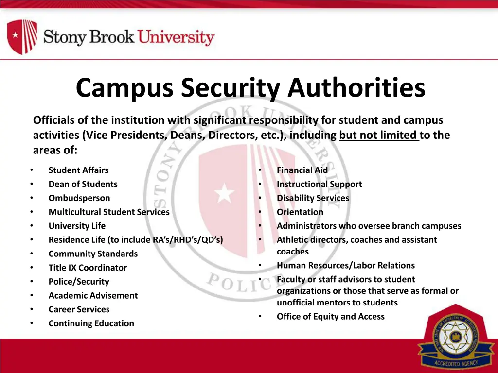 campus security authorities