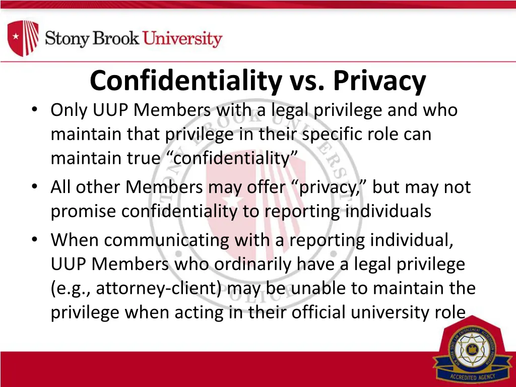 confidentiality vs privacy only uup members with