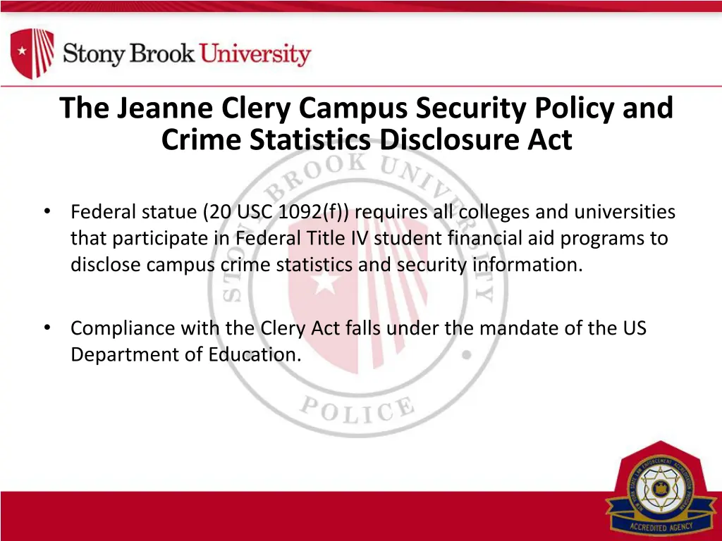 the jeanne clery campus security policy and crime