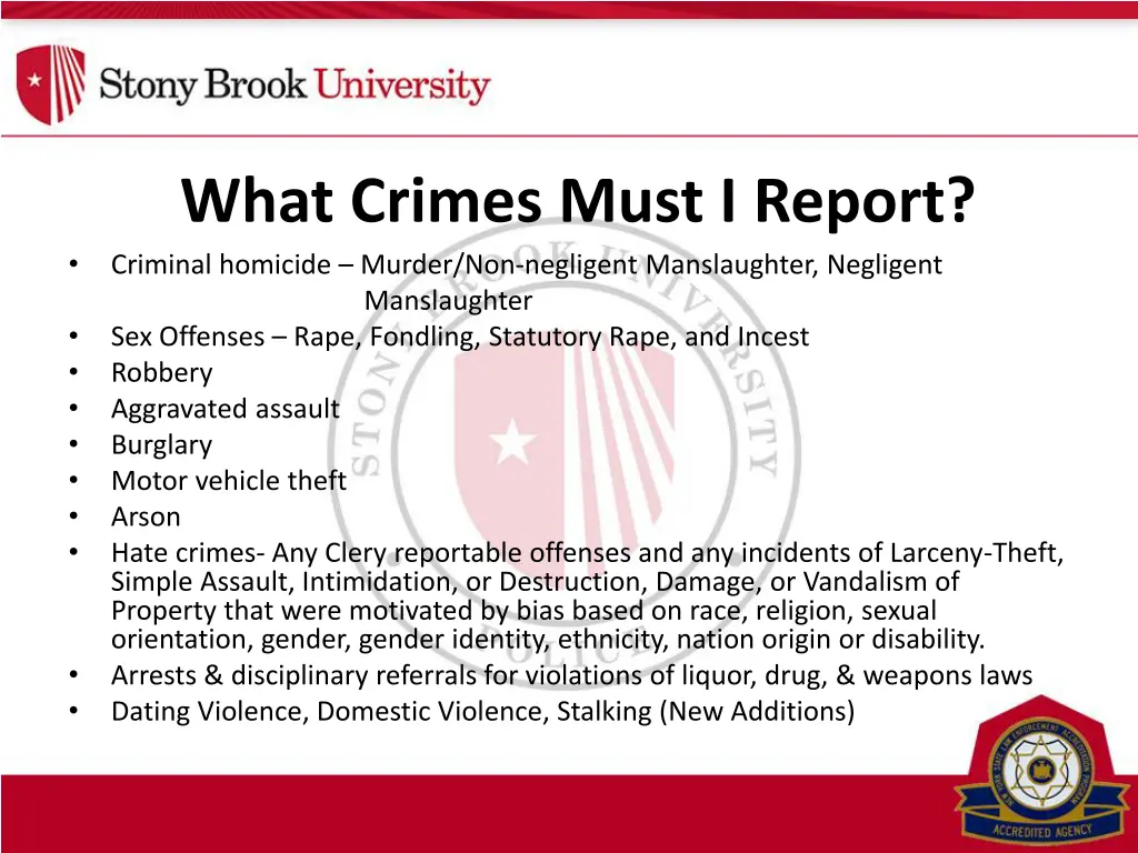 what crimes must i report