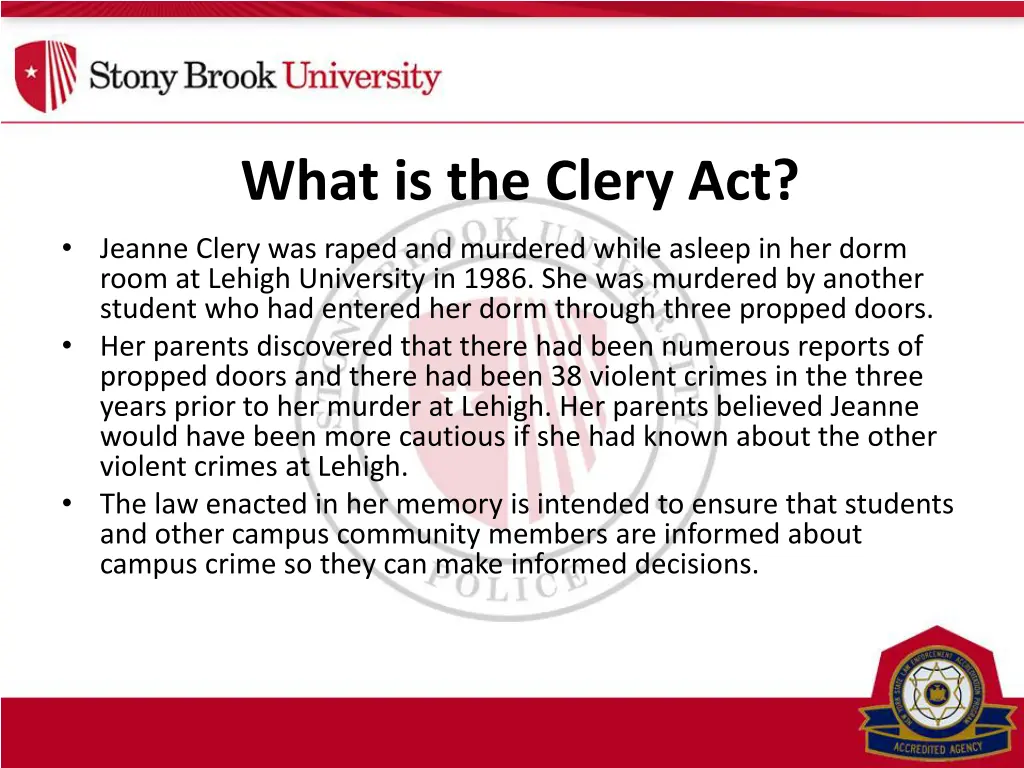 what is the clery act