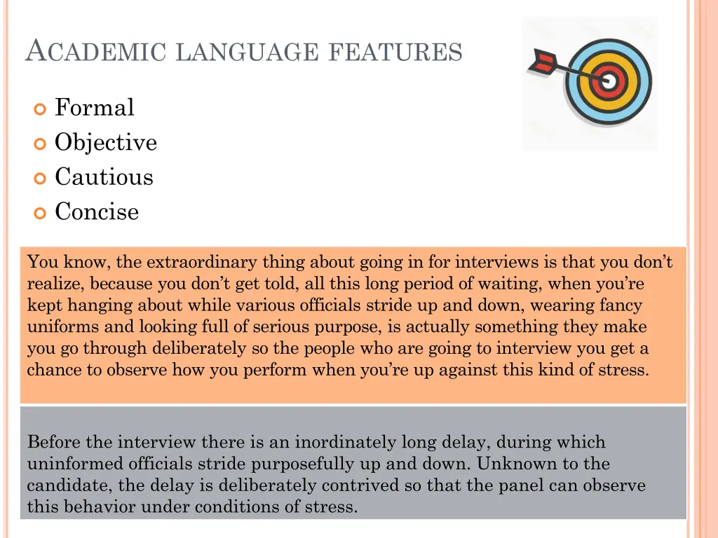 a cademic language features