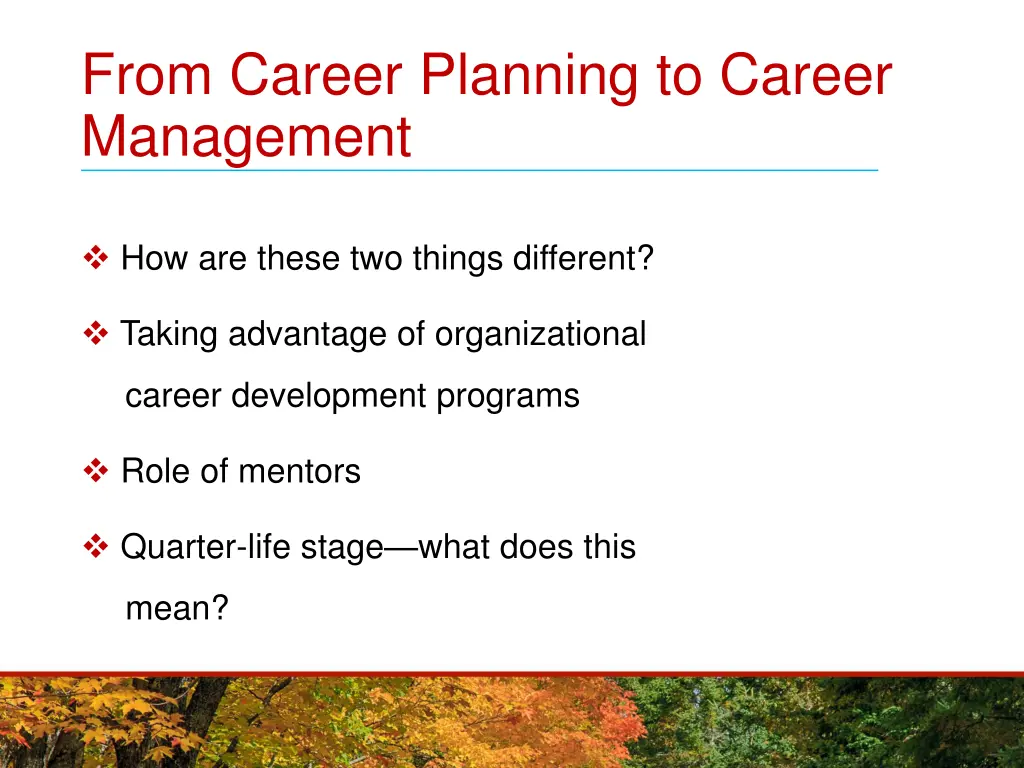 from career planning to career management