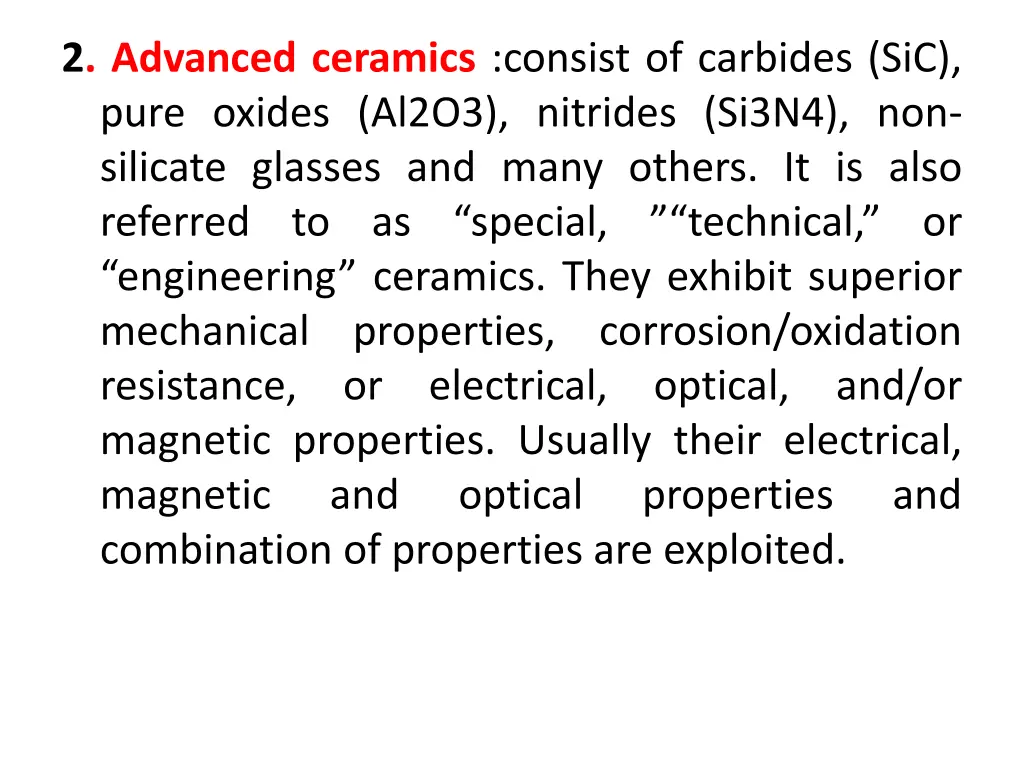 2 advanced ceramics consist of carbides sic pure