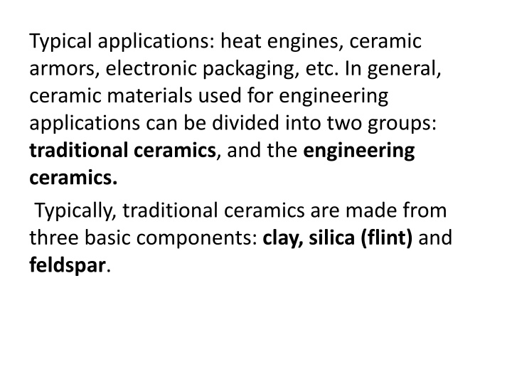 typical applications heat engines ceramic armors