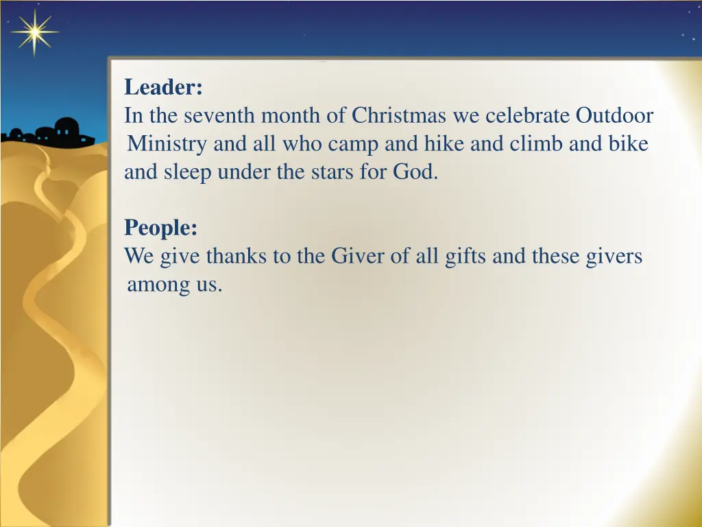 leader in the seventh month of christmas