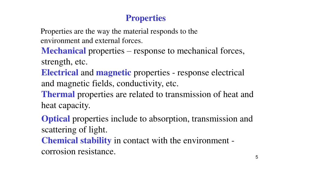 properties