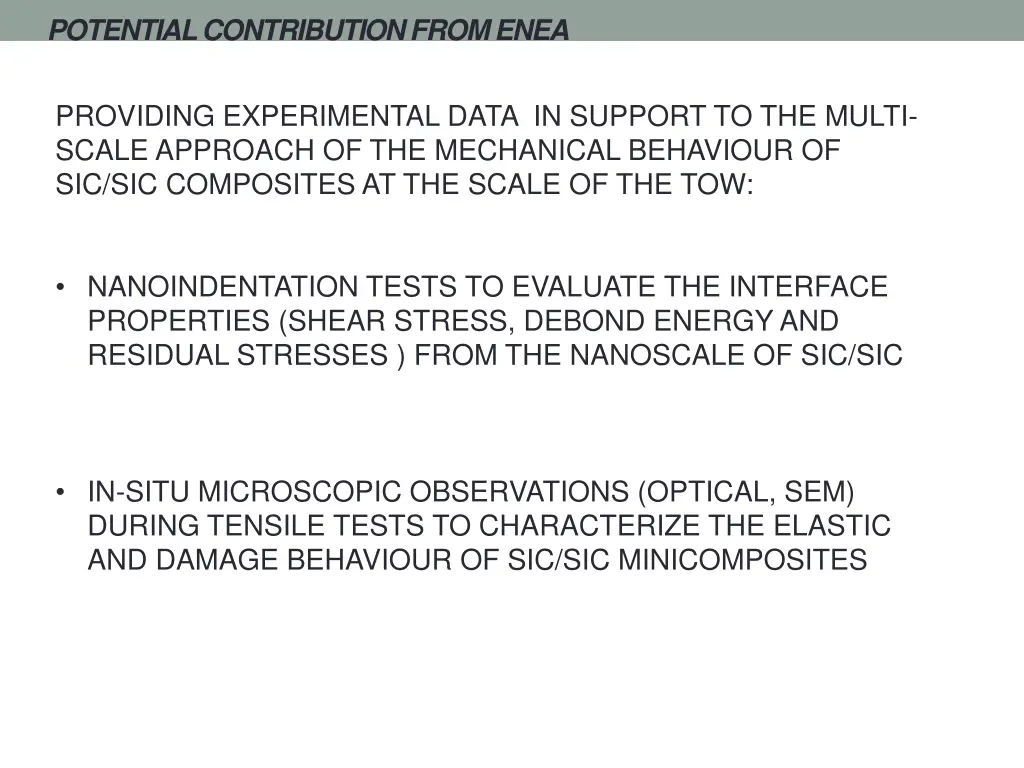 potential contribution from enea