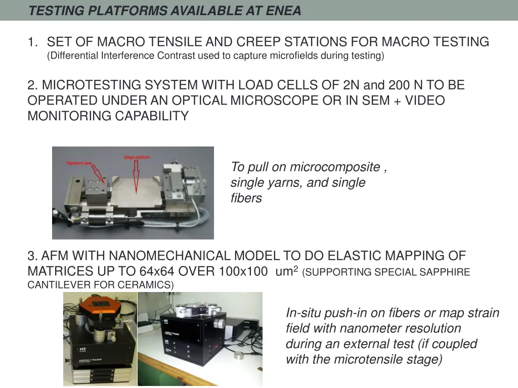 testing platforms available at enea