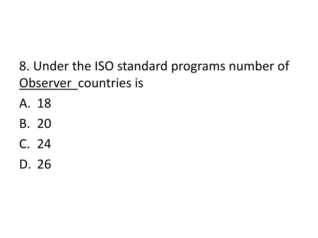 8 under the iso standard programs number