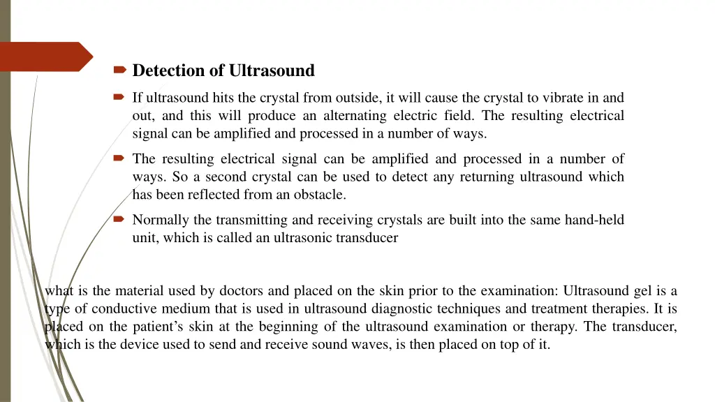 detection of ultrasound