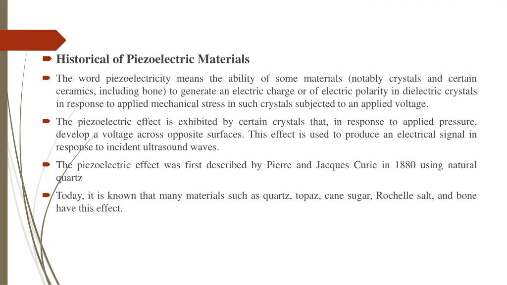 historical of piezoelectric materials