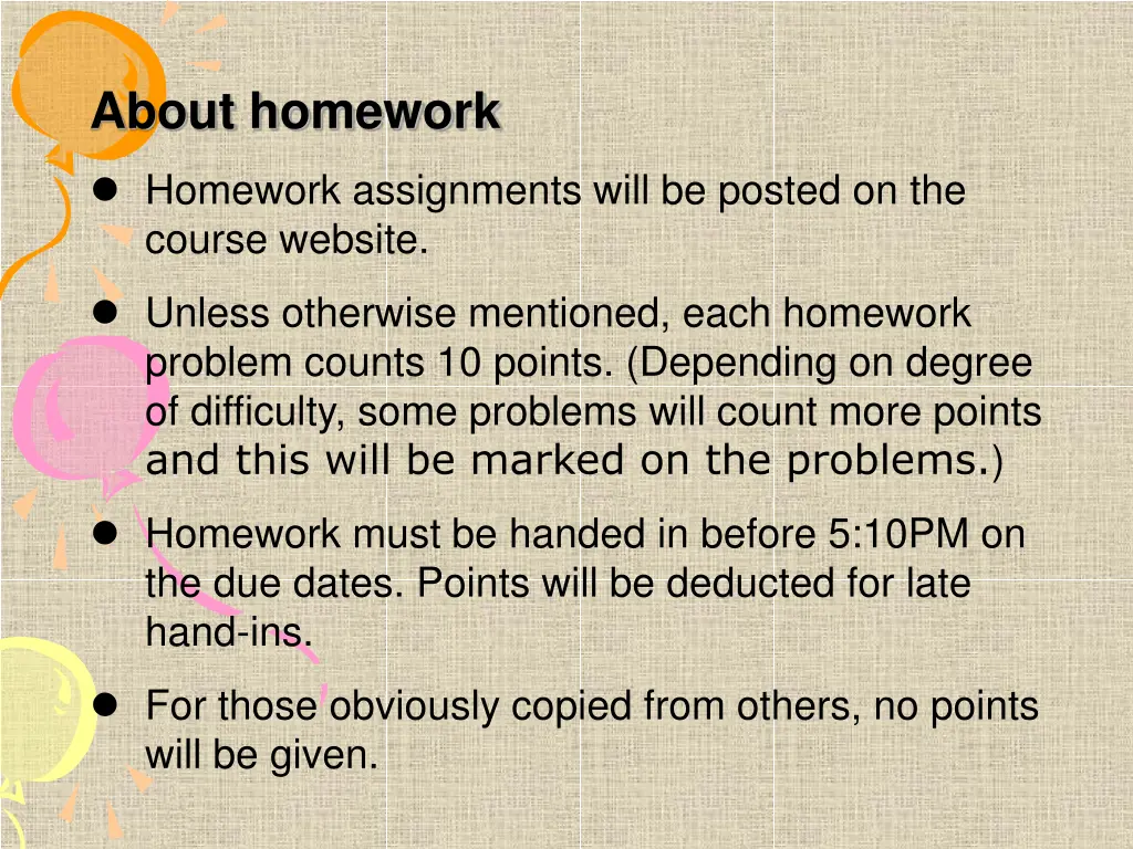 about homework