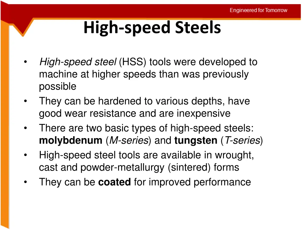 high speed steels