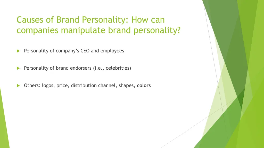 causes of brand personality how can companies