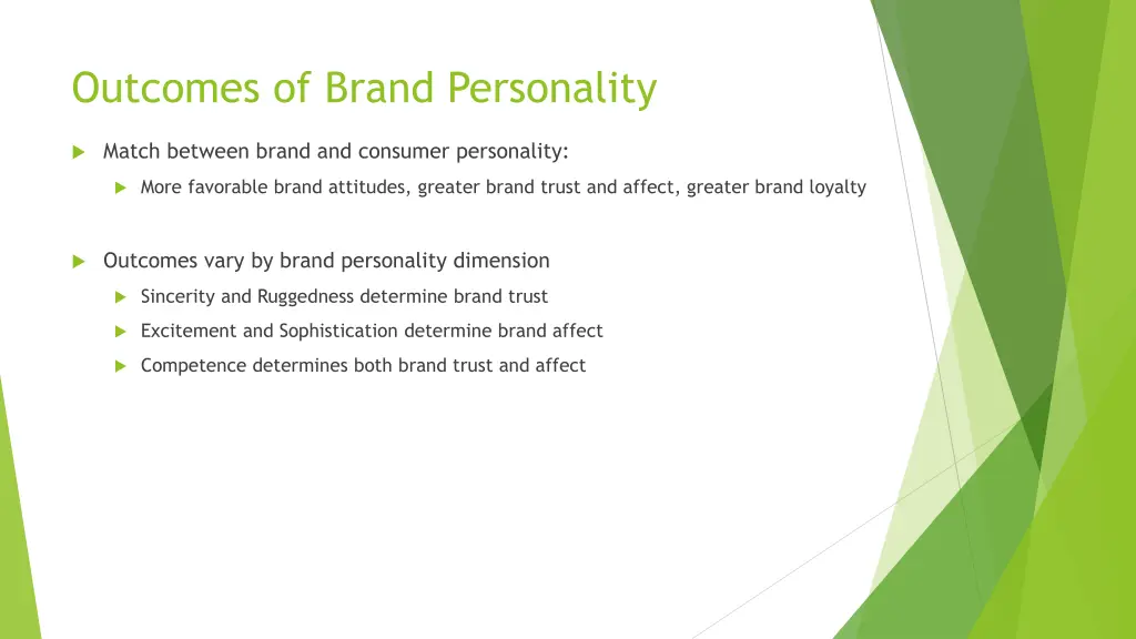 outcomes of brand personality