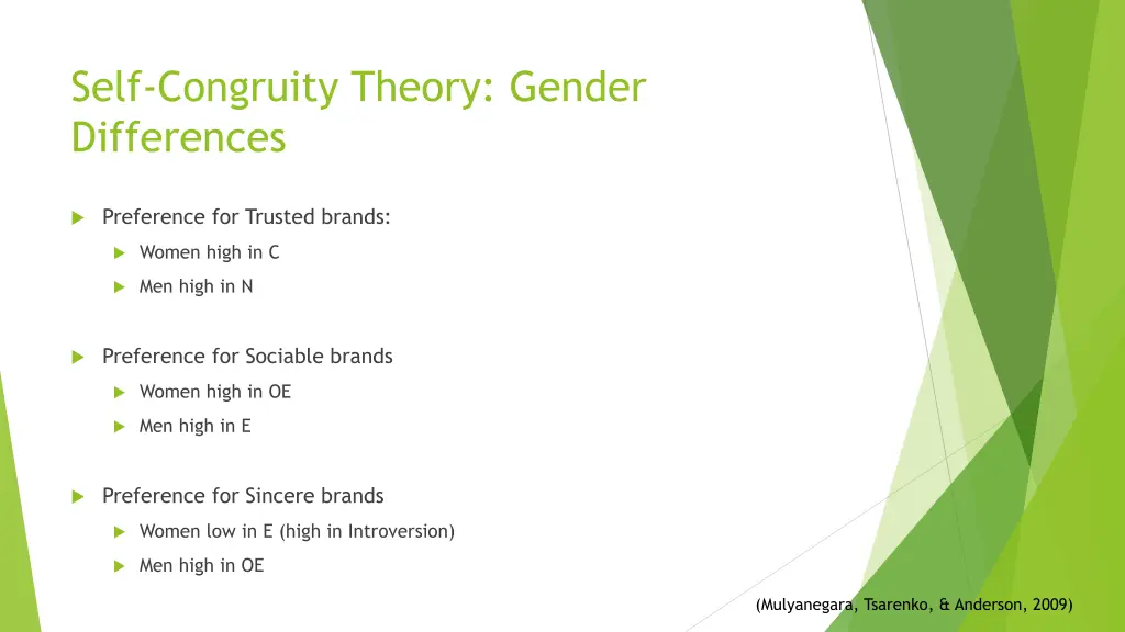 self congruity theory gender differences