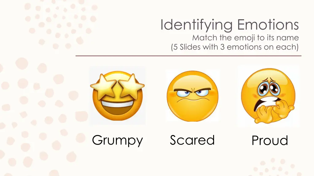 identifying emotions match the emoji to its name 1