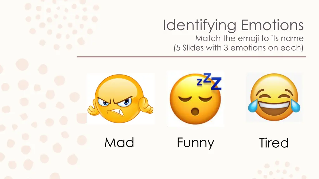 identifying emotions match the emoji to its name 3