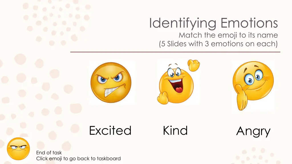 identifying emotions match the emoji to its name 4