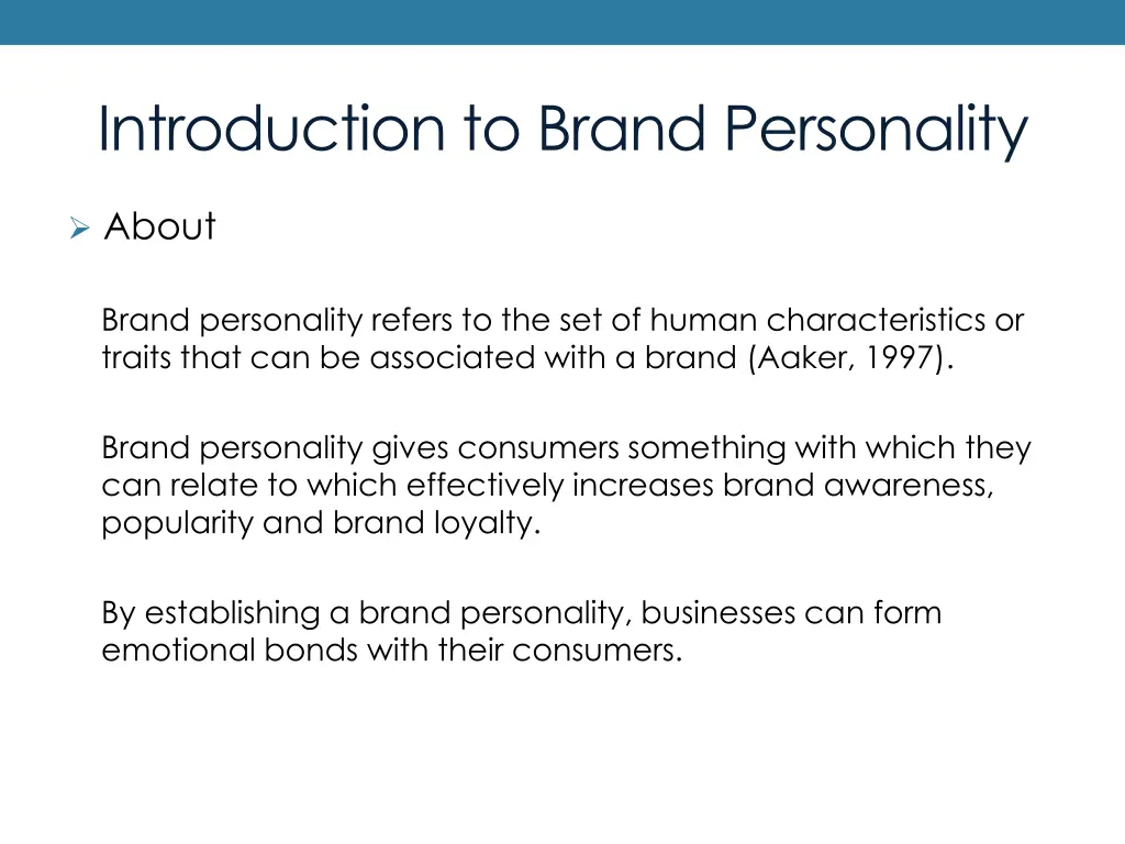 introduction to brand personality