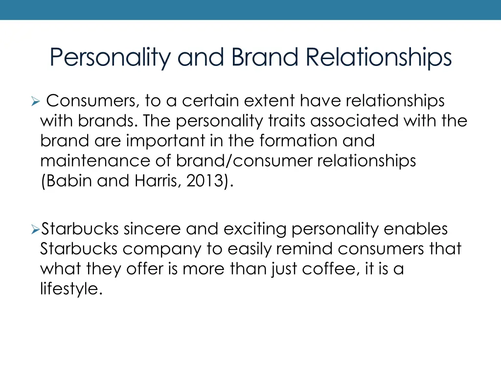 personality and brand relationships