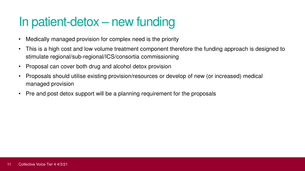 in patient detox new funding