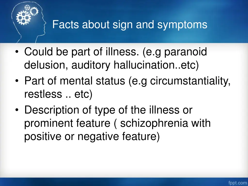 facts about sign and symptoms