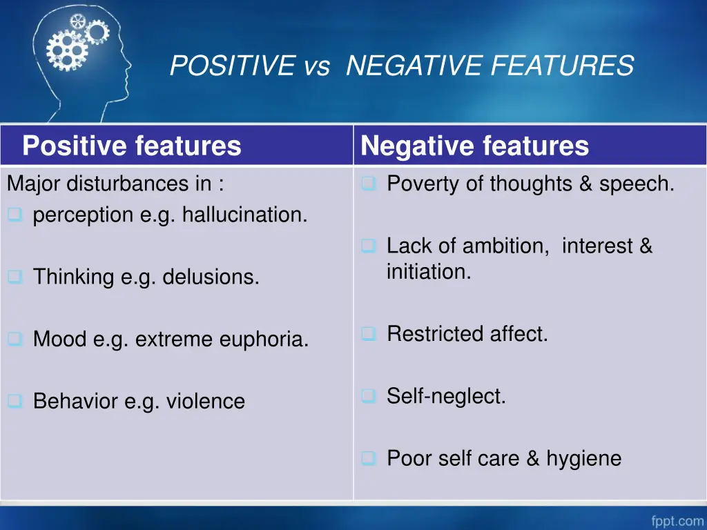 positive vs negative features