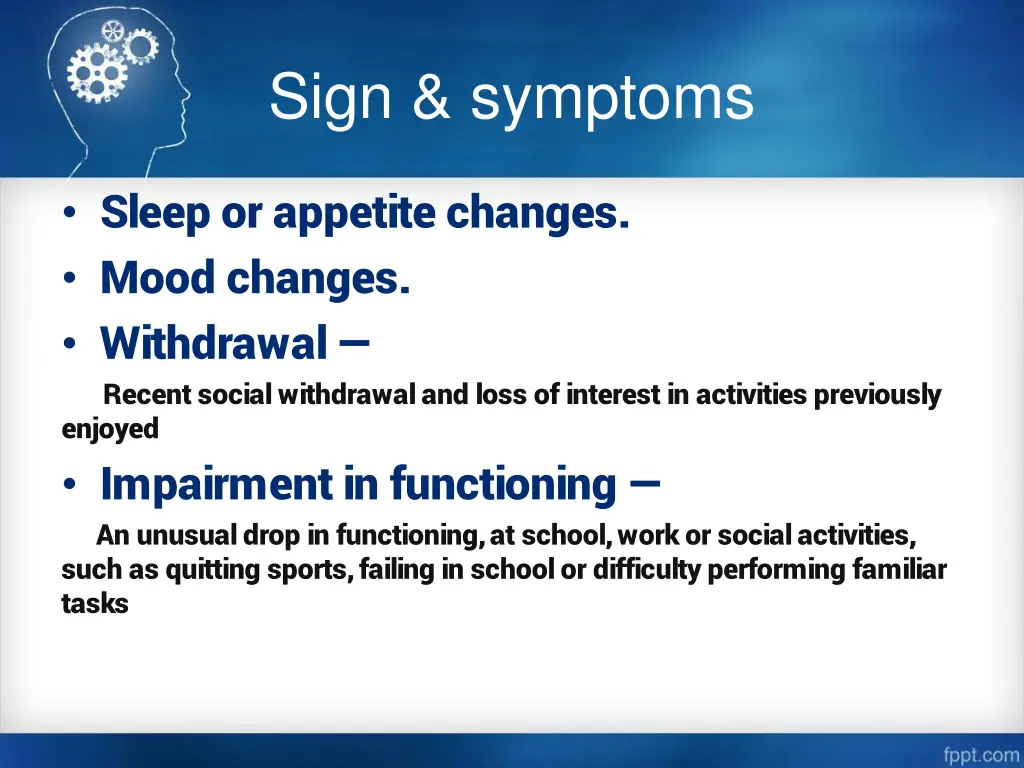 sign symptoms