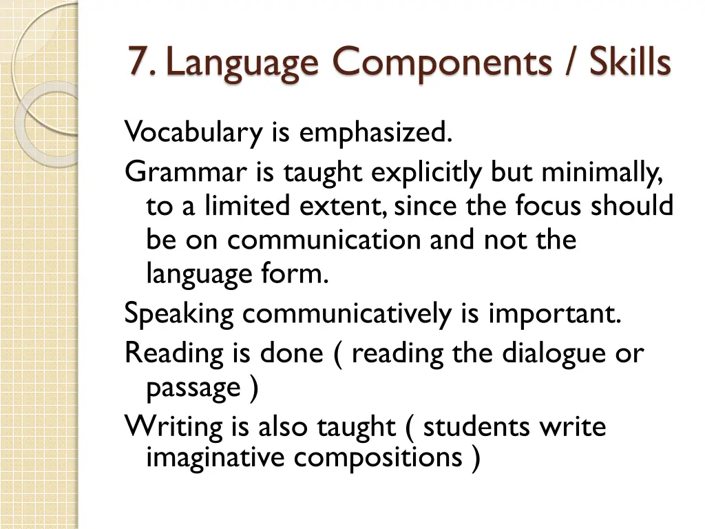 7 language components skills