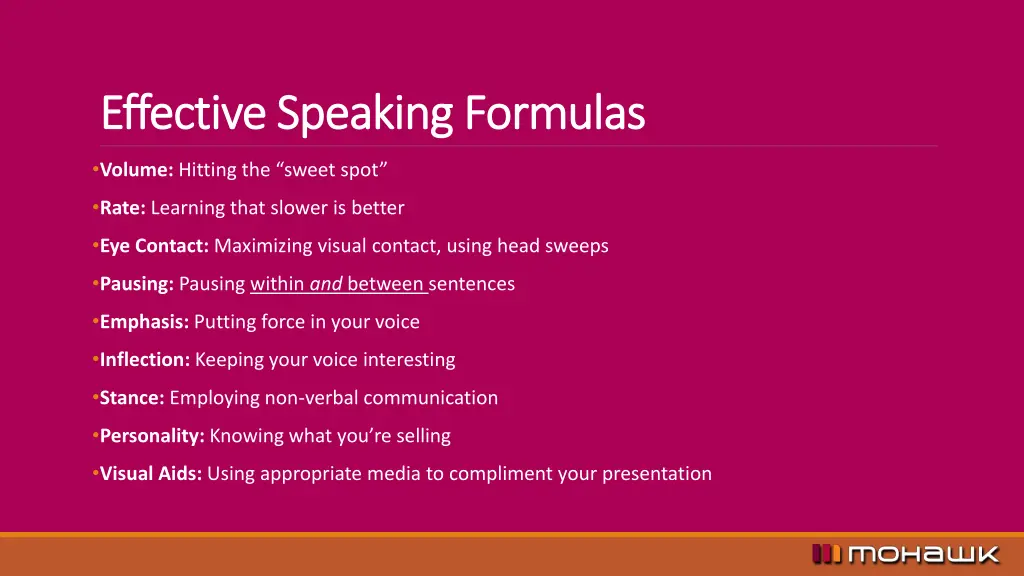 effective speaking formulas effective speaking