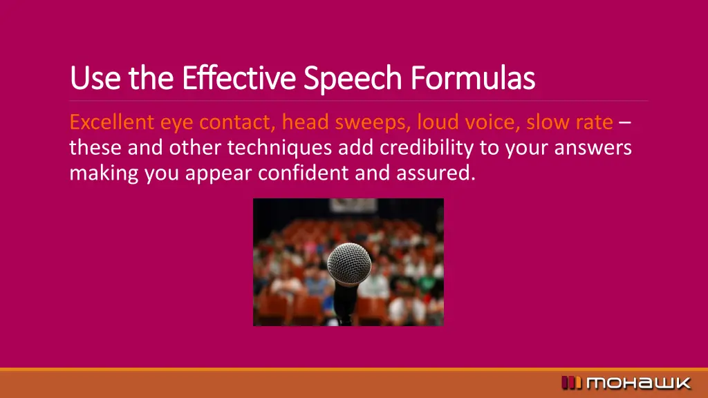 use the effective speech formulas