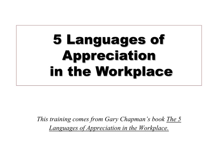 5 languages of appreciation in the workplace