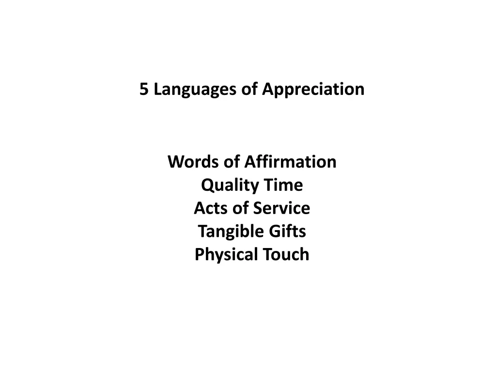 5 languages of appreciation